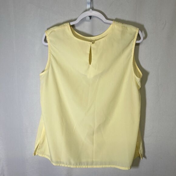 BONWORTH yellow crew neck polyester sleeveless top M - Picture 6 of 6